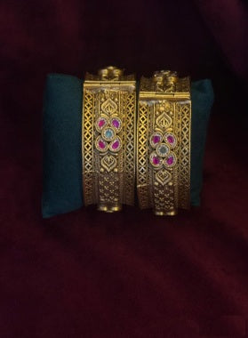 Antique Gold Polish Kada Bangles