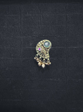 Brass Antique Gold Paisley Ring