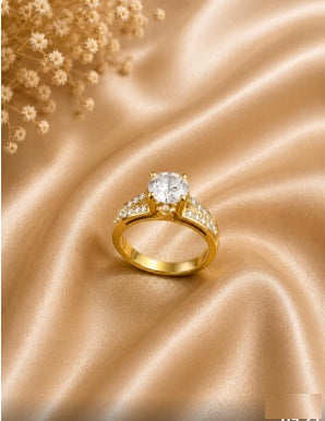 Stainless Steel Solitaire Ring